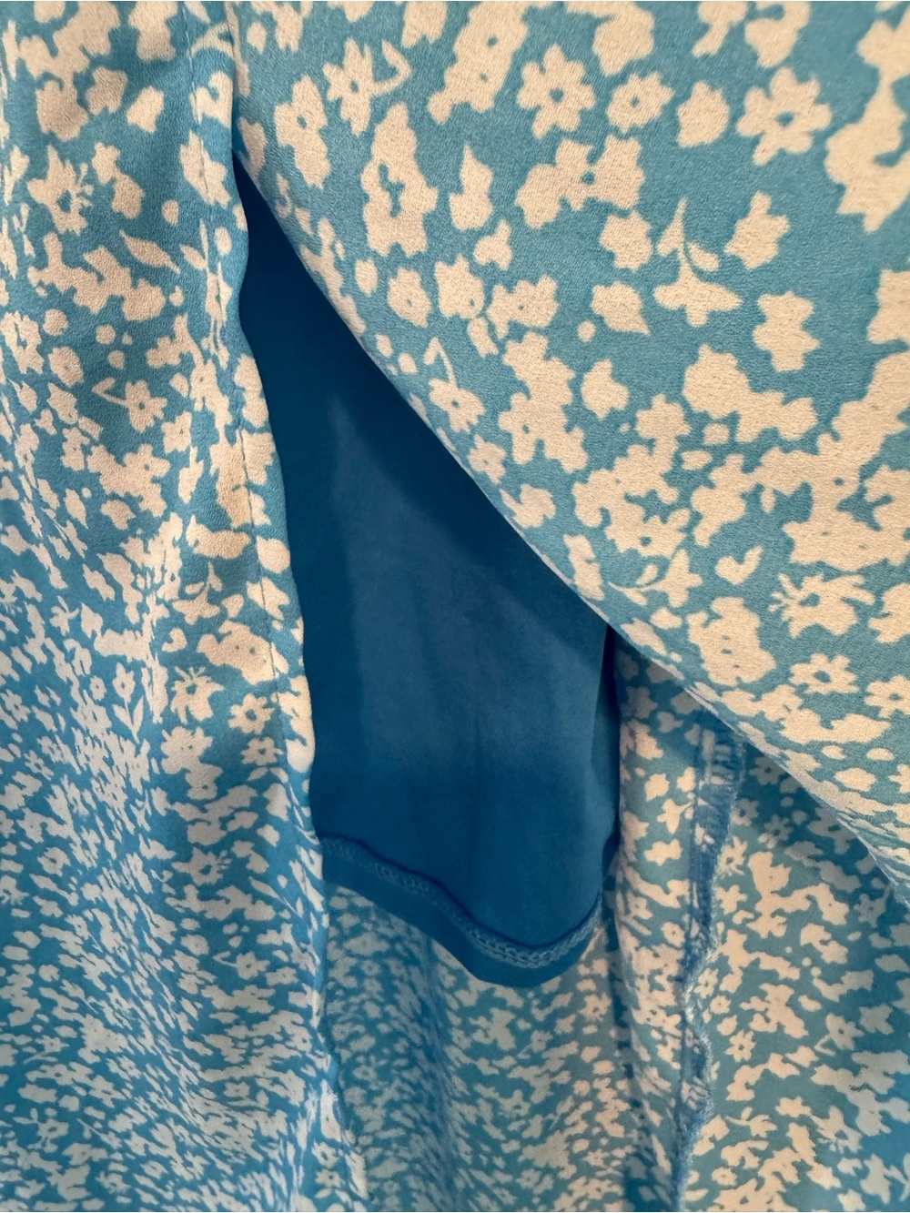 Sienna Sky Blue Floral Faux Wrap Midi Dress XS - Picture 5 of 9